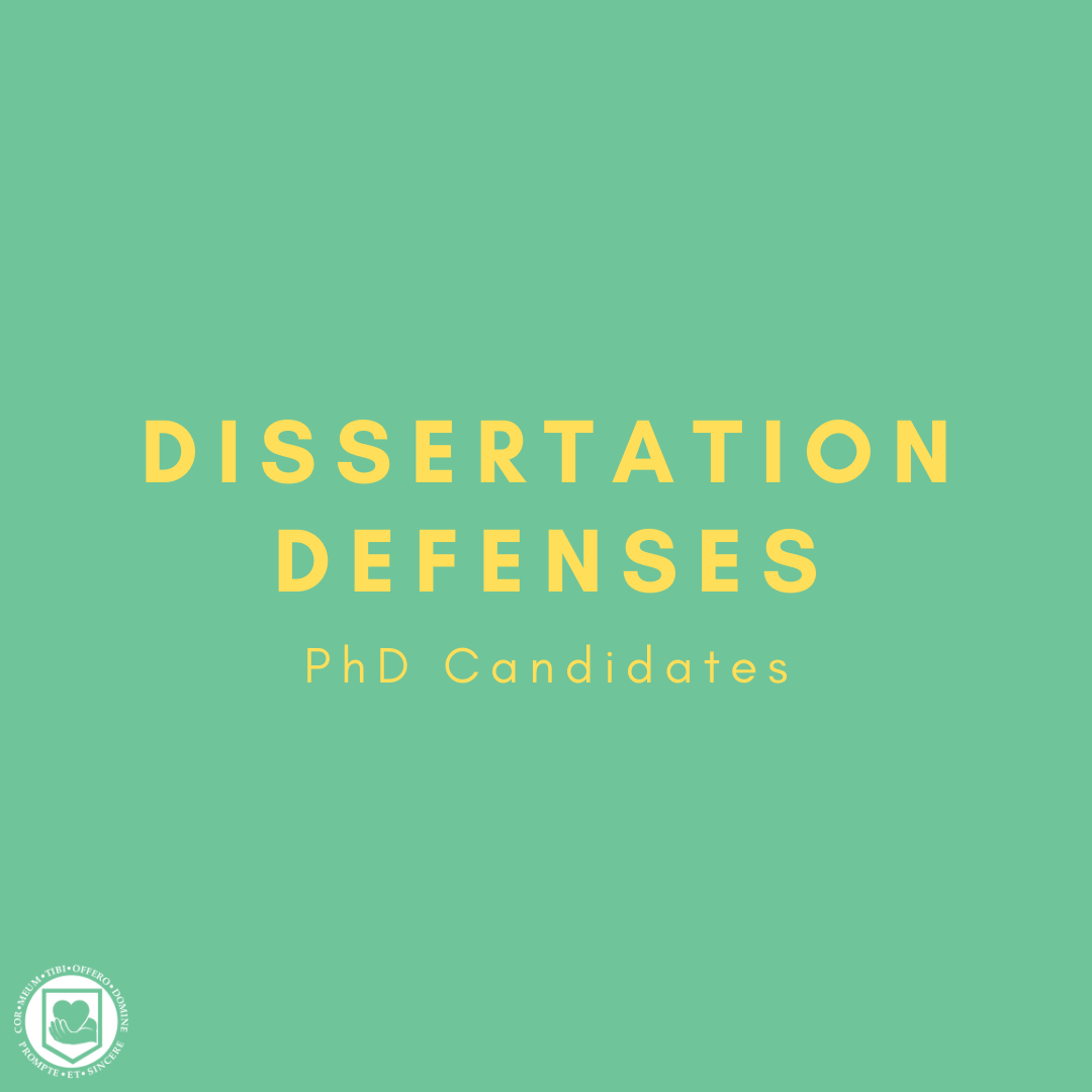 PhD Dissertation Defenses