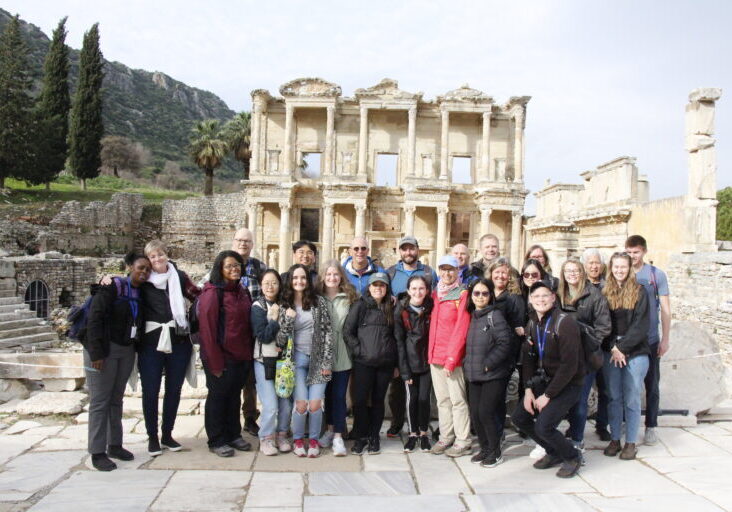 Calvin Seminary group in front of the Library of Celsus, Ephesus
