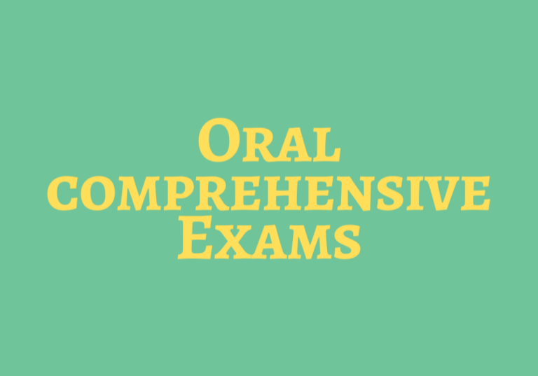 Oral Comprehensive Exams
